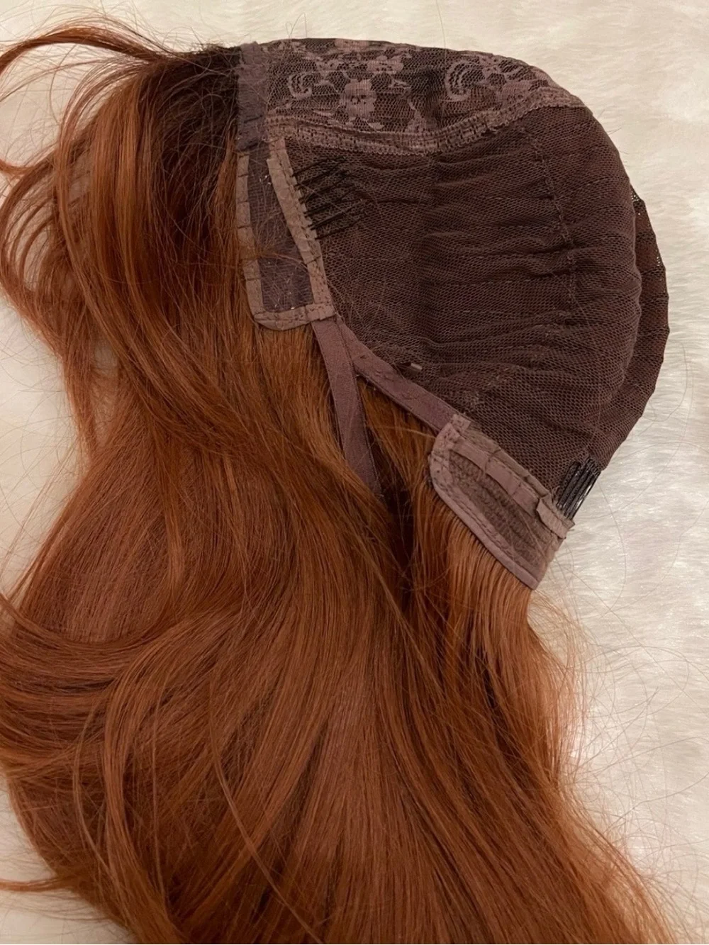 Ombre Layered Auburn Wig with Bangs
